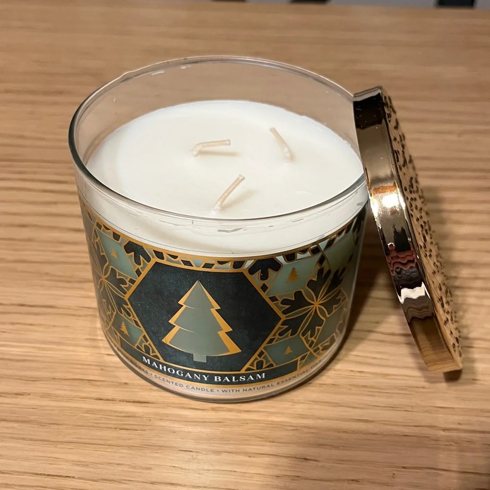 Bath & Body Works 3 Wick Candle. Mahogany Balsam. - Picture 2 of 7